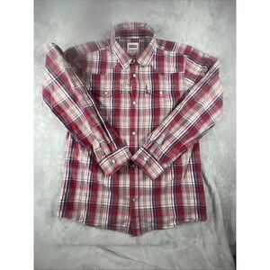 Levi's Pearl Snap Shirt  Size XL Multicolor Western Cowboy Casual Plaid Pockets